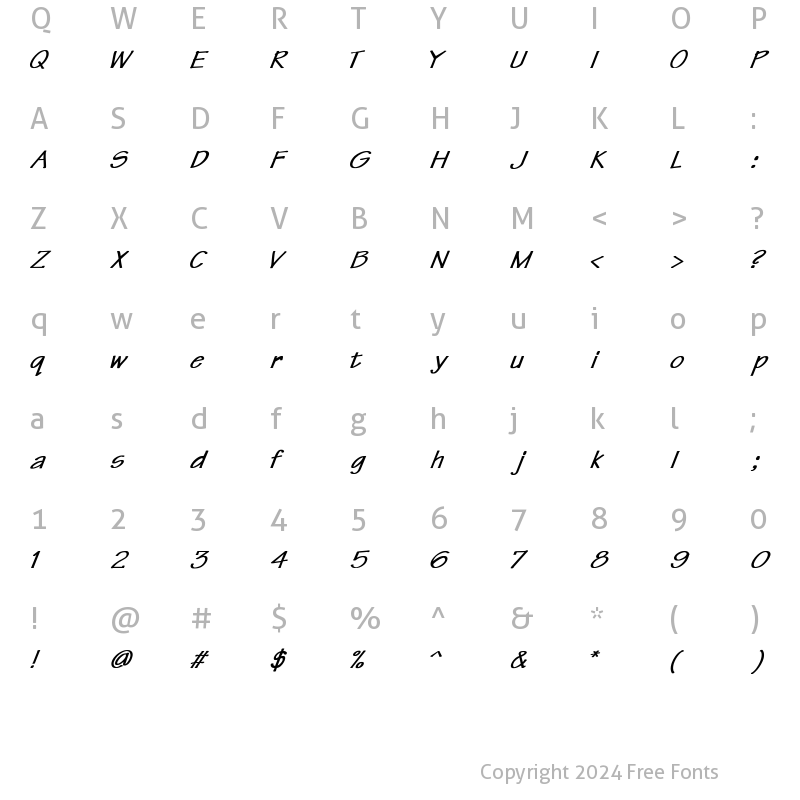 Character Map of Teknics-X Regular