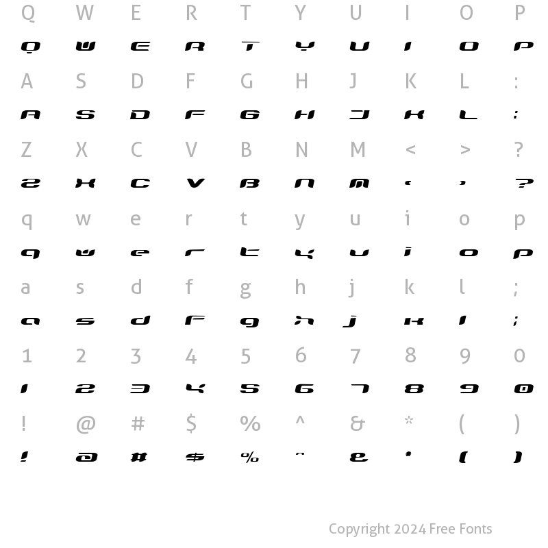 Character Map of TeknikohlRemix01 Oblique