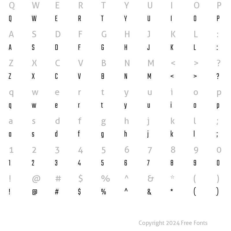 Character Map of Teko Light