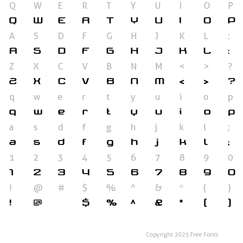 Character Map of Tektrron Regular