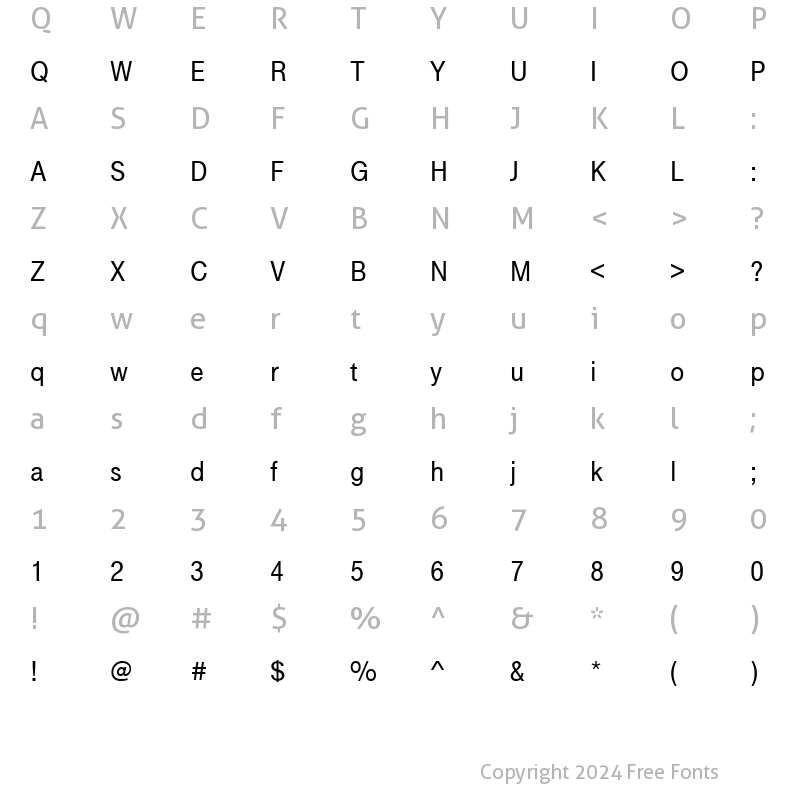 Character Map of Tele-GroteskHal Regular