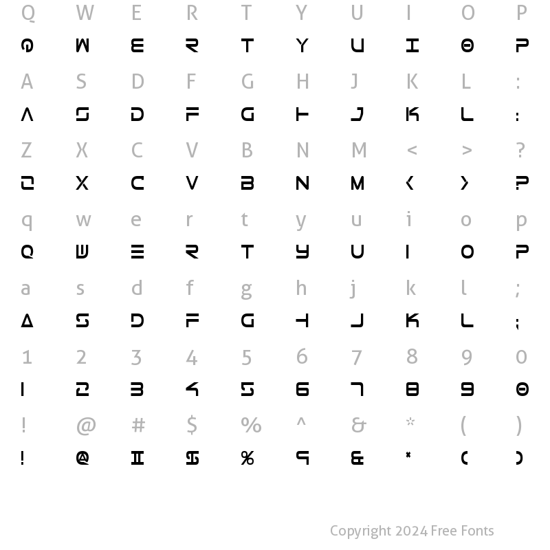 Character Map of Tele-Marines Condensed Bold Condensed Bold