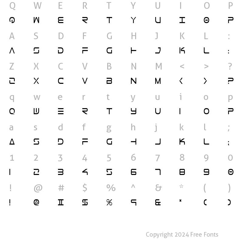 Character Map of Tele-Marines Condensed Condensed