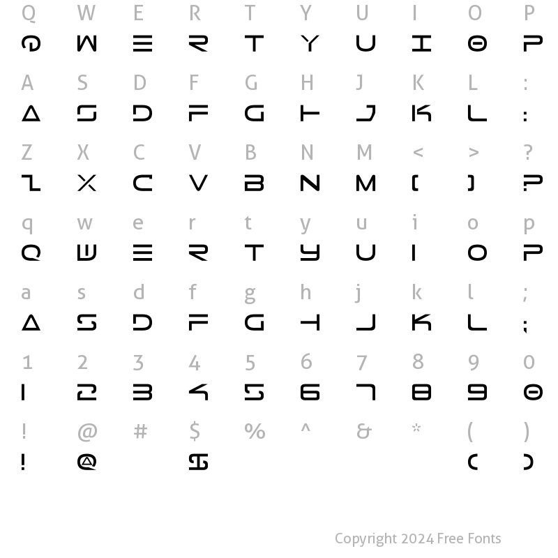 Character Map of Tele-Marines Regular