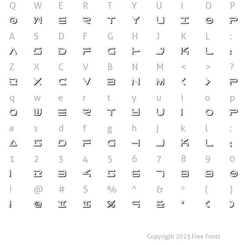 Character Map of Tele-Marines Shadow Shadow