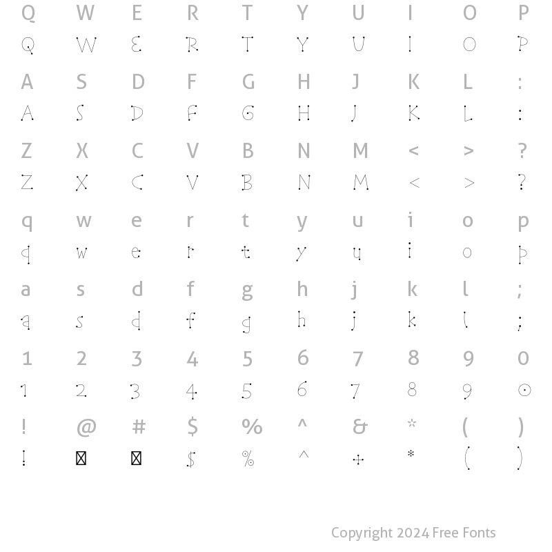 Character Map of Telegram Std Regular