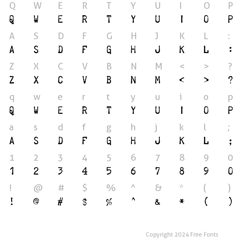 Character Map of Telegraphem Regular