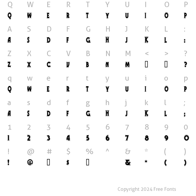 Character Map of TelegraphLine Regular