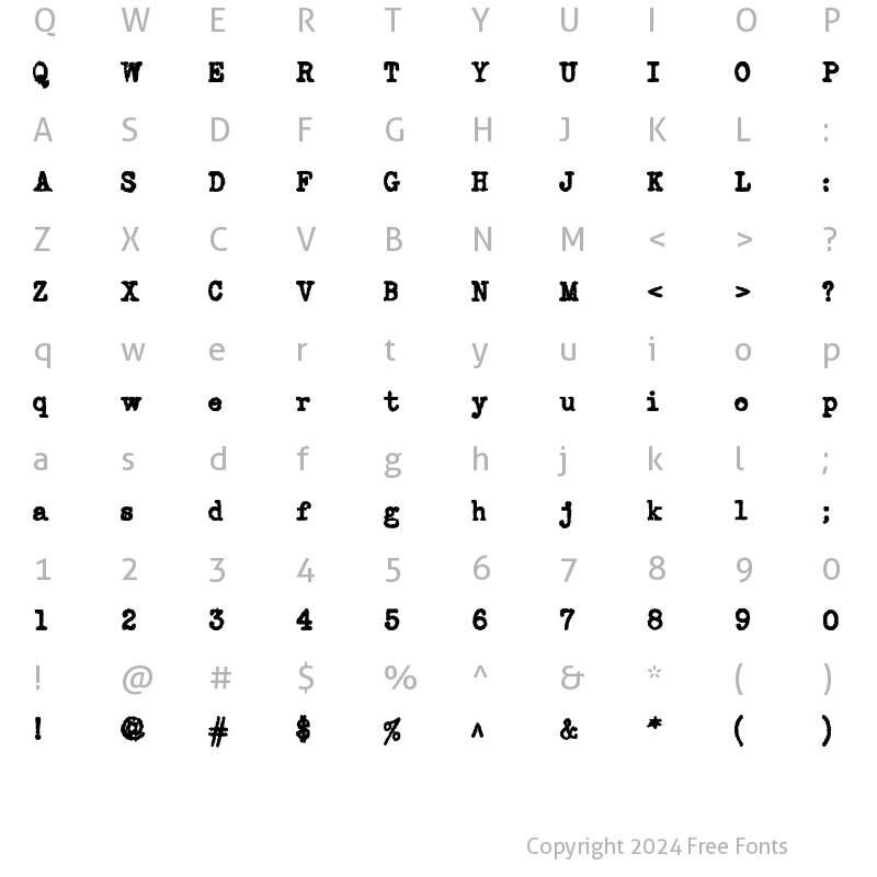 Character Map of Telepath Extreme Regular