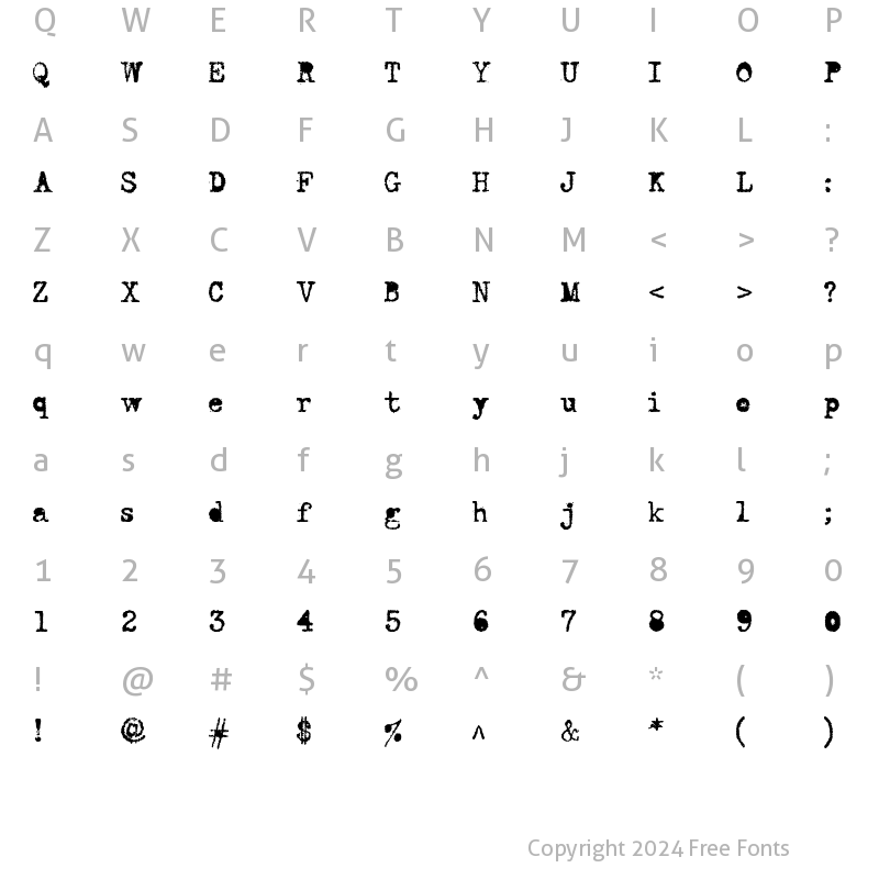 Character Map of Telepath Loaded Regular