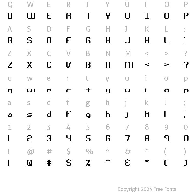 Character Map of Telephasic BRK Normal