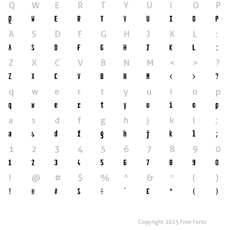 Character Map of TElerysm Monospace