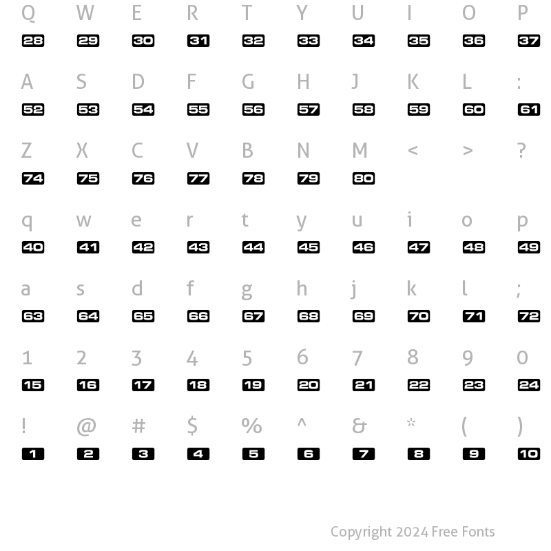 Character Map of Television P01 Regular