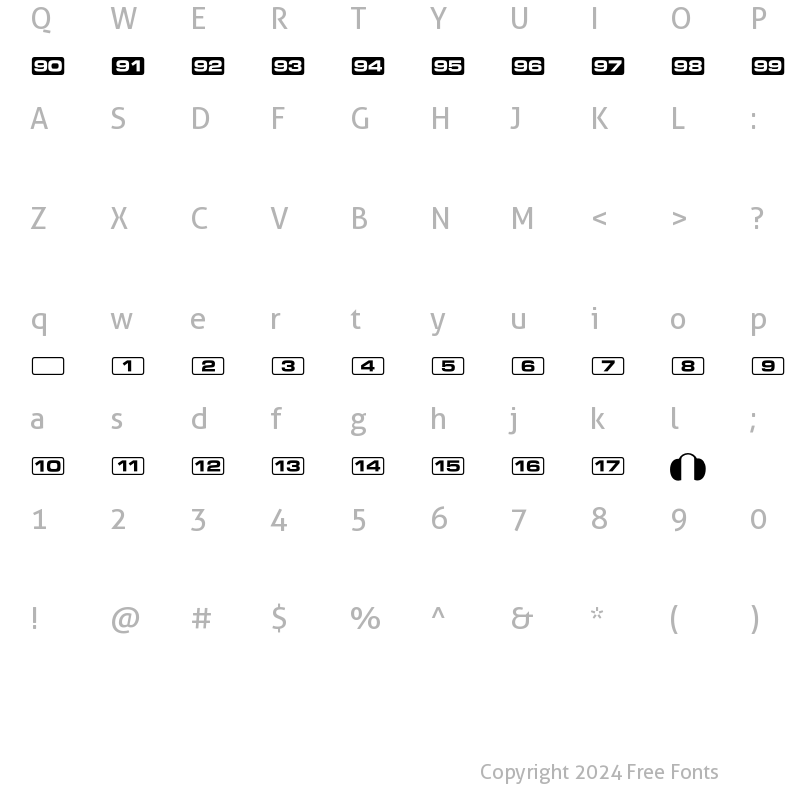 Character Map of Television P02 Regular