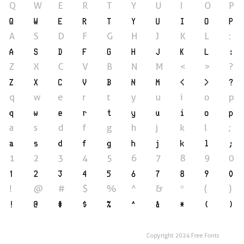 Character Map of Telidon Hv Regular