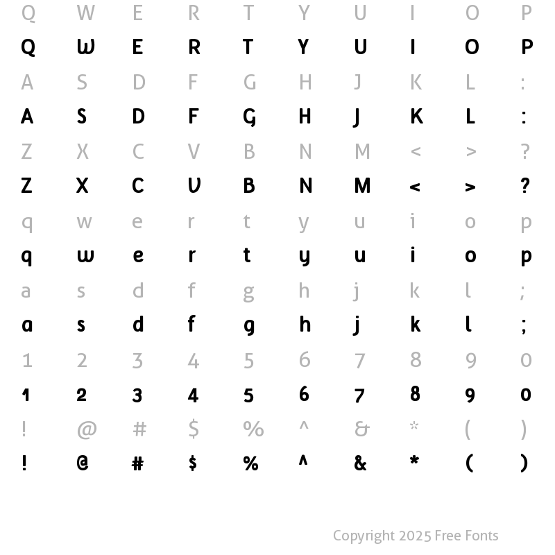Character Map of Tellural Bold