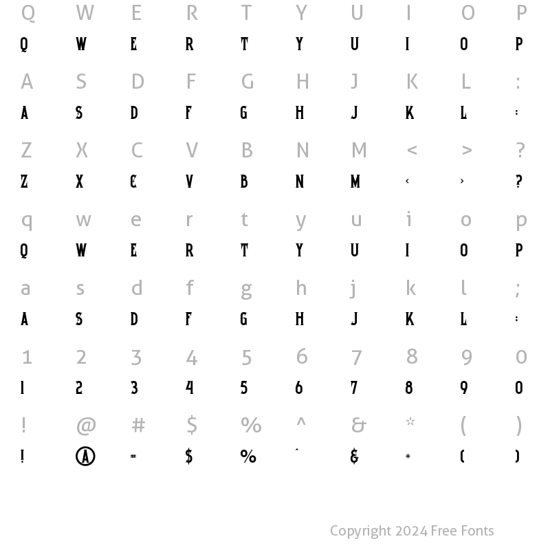 Character Map of Temadjo Regular