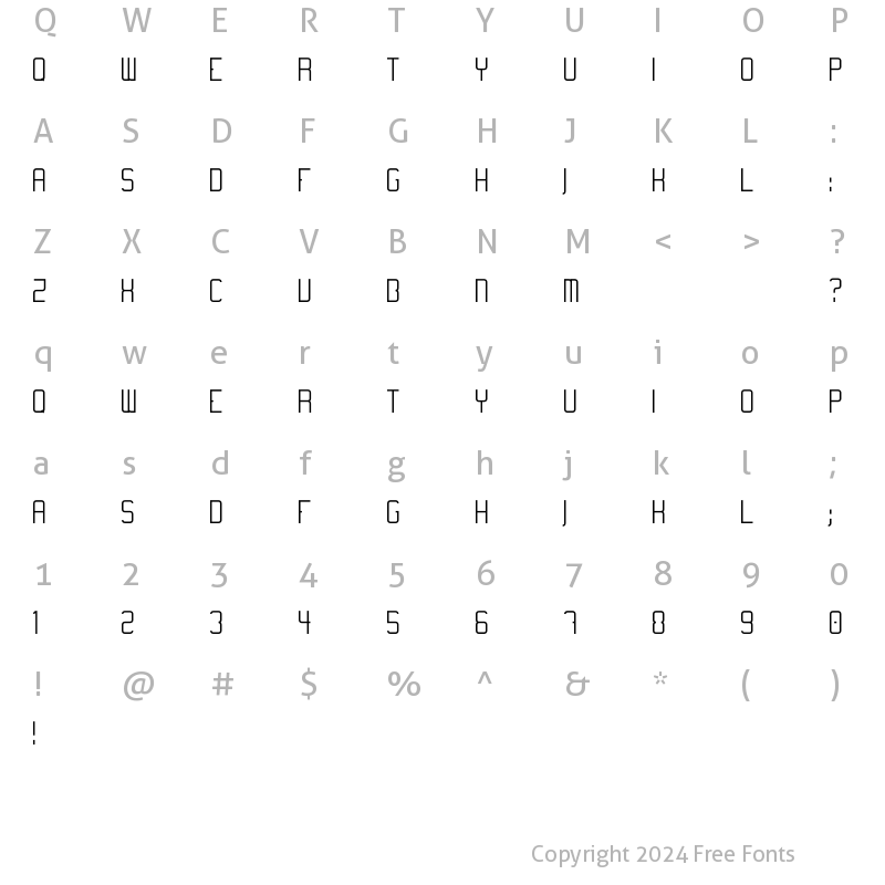 Character Map of Temanotica Regular