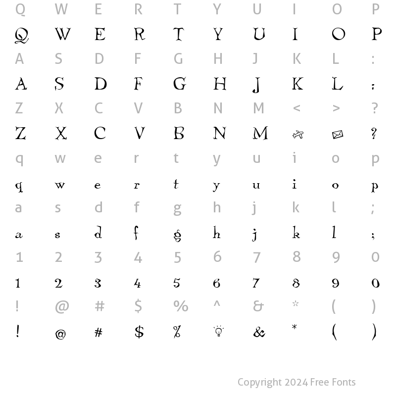 Character Map of TembleITC TT Regular