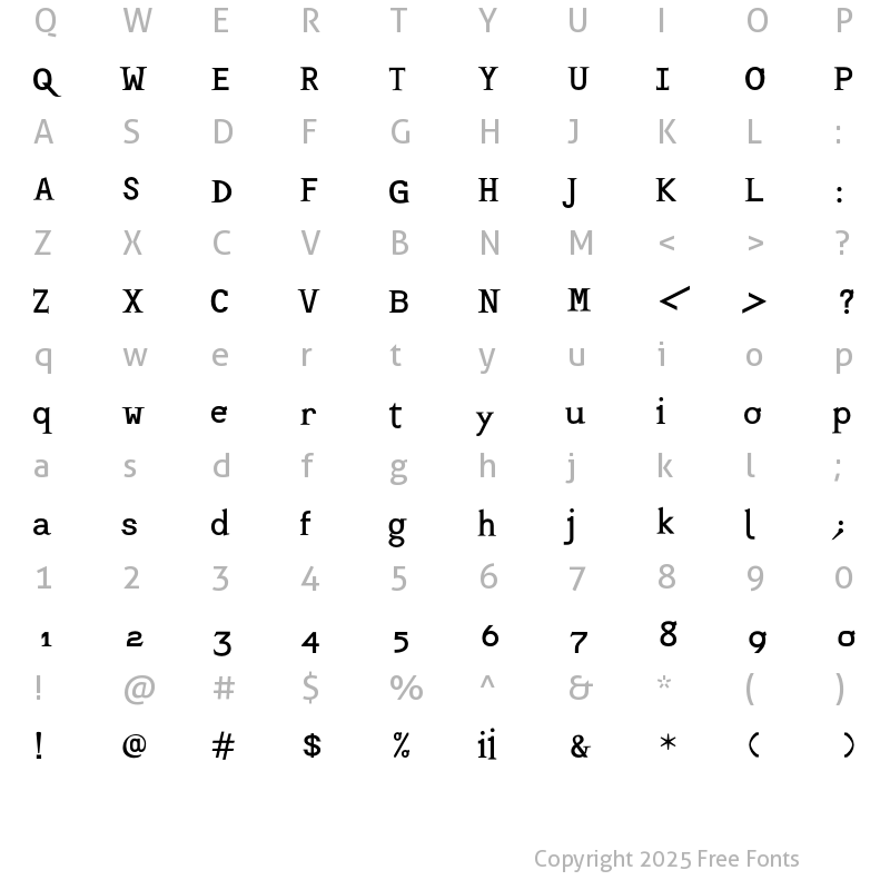 Character Map of TemperanceRG Regular