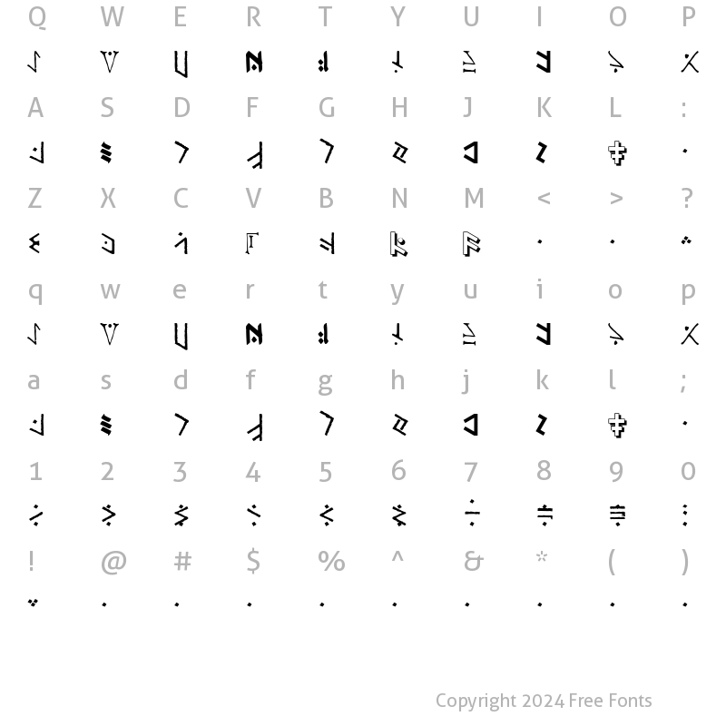 Character Map of Temphis Sampler Regular