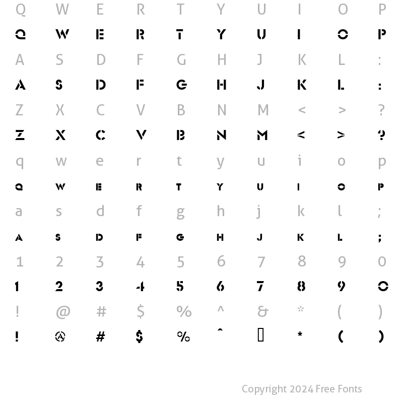 Character Map of Templett Normal