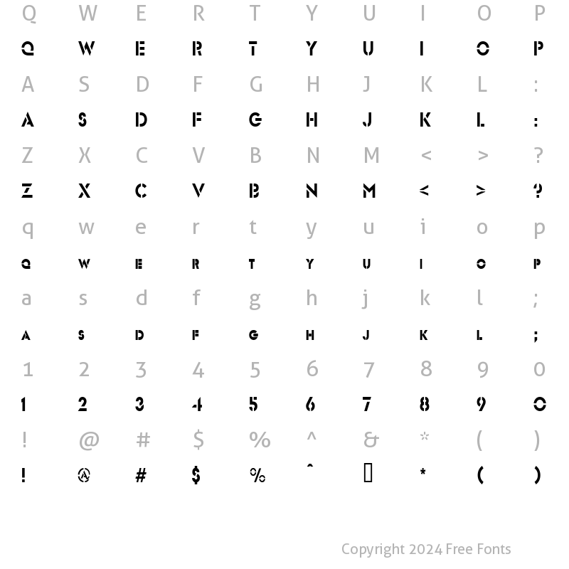 Character Map of Templett S Condensed Normal