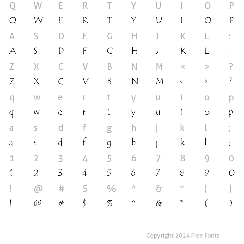 Character Map of Tempus Sans ITC Std Regular