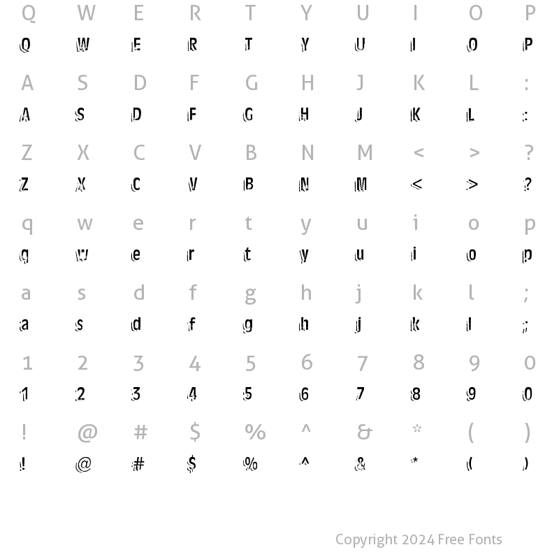 Character Map of Ten Ton Ballyhoo Regular