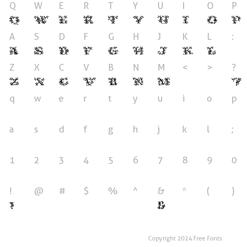 Character Map of Tenderleaf Caps Regular