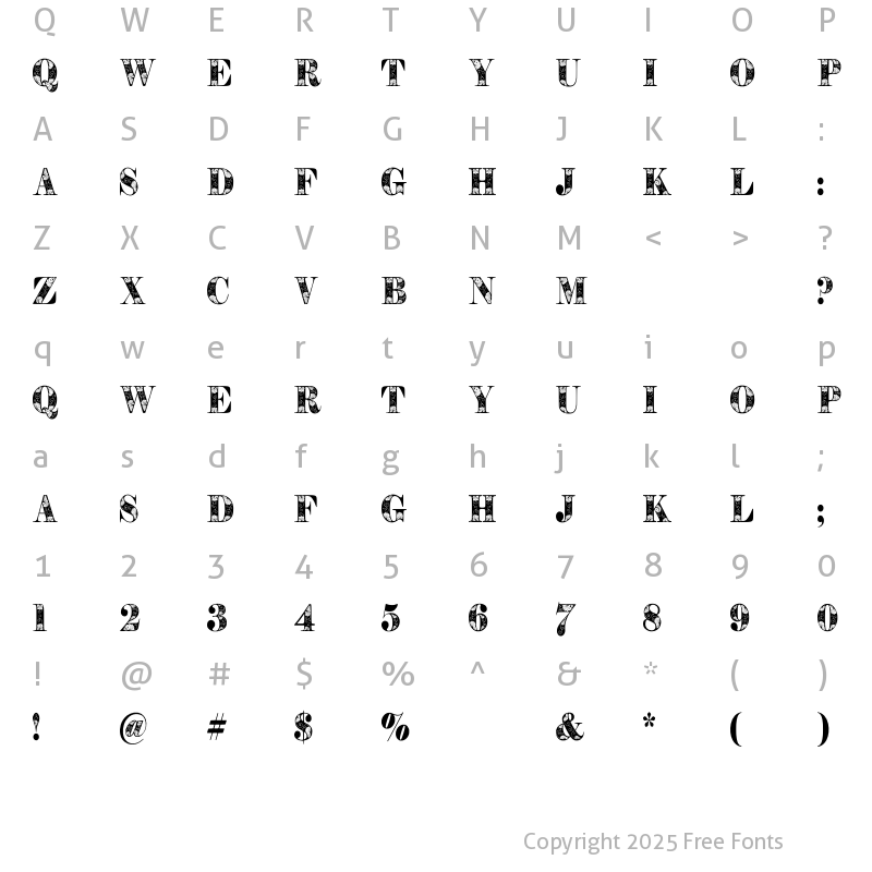 Character Map of Tendrils Regular