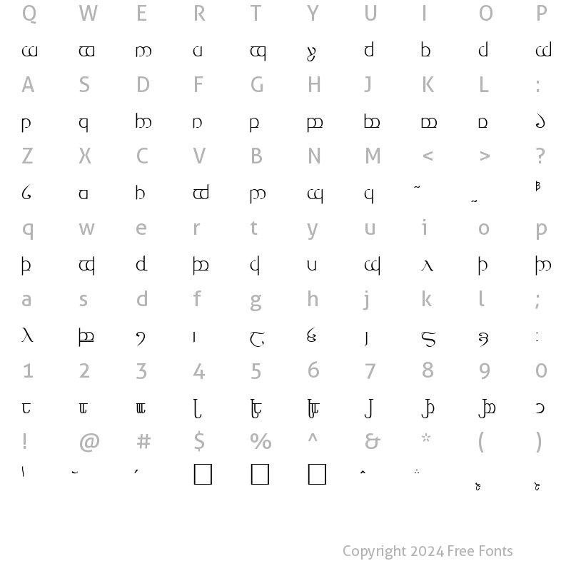 Character Map of Tengwar 03 r. # 3