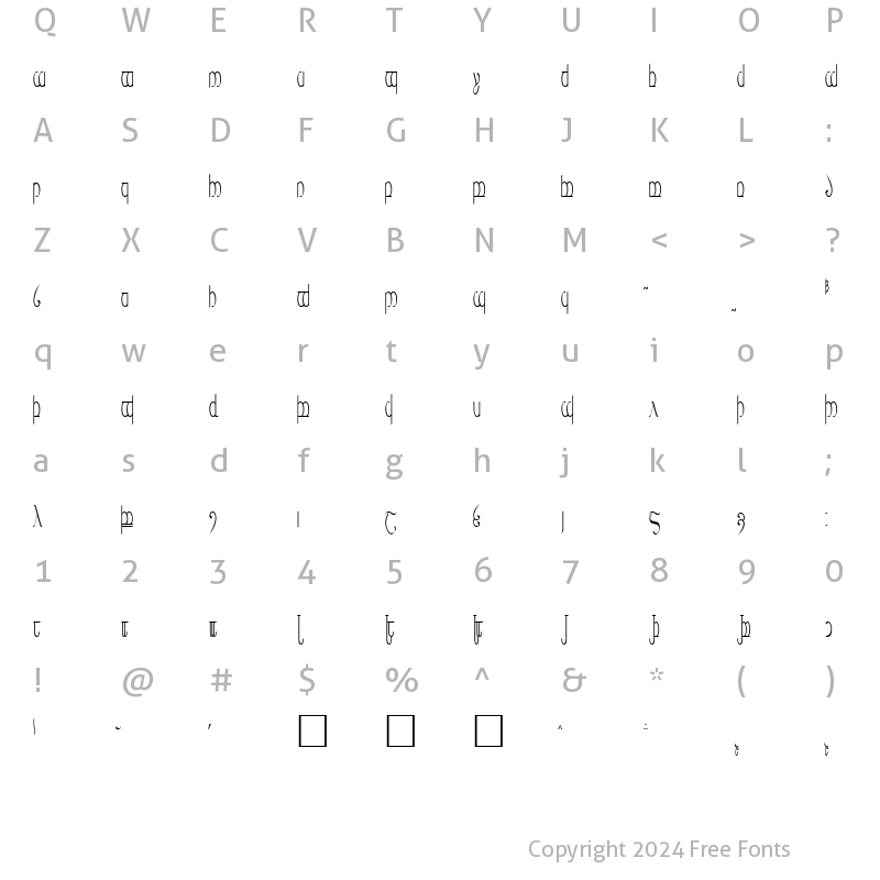 Character Map of Tengwar 05 r. # 5