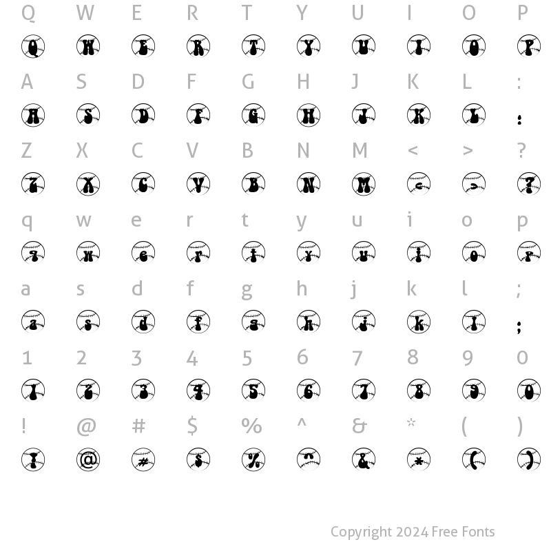 Character Map of Tennisball Becker Normal