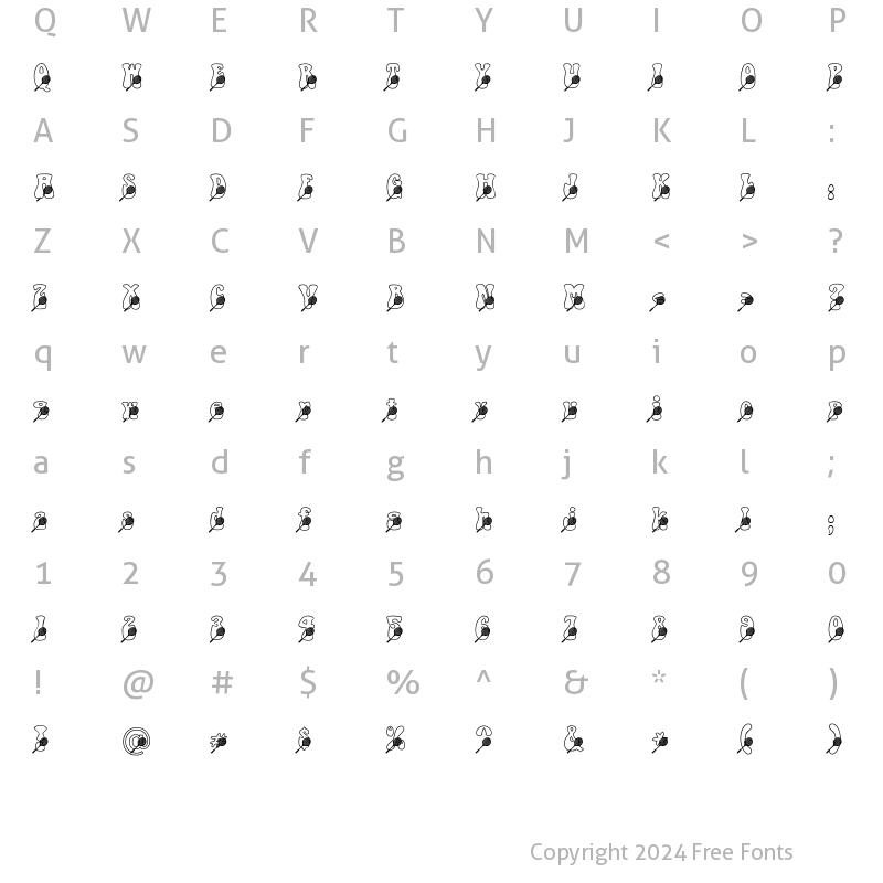 Character Map of Tennisracket Becker Normal