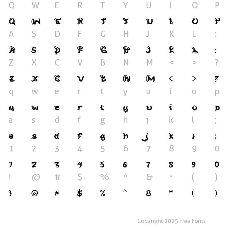 Character Map of Terasong Regular