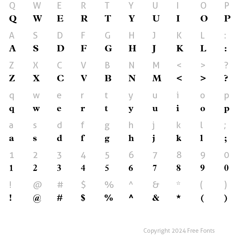 Character Map of Terminus Black SSi Bold