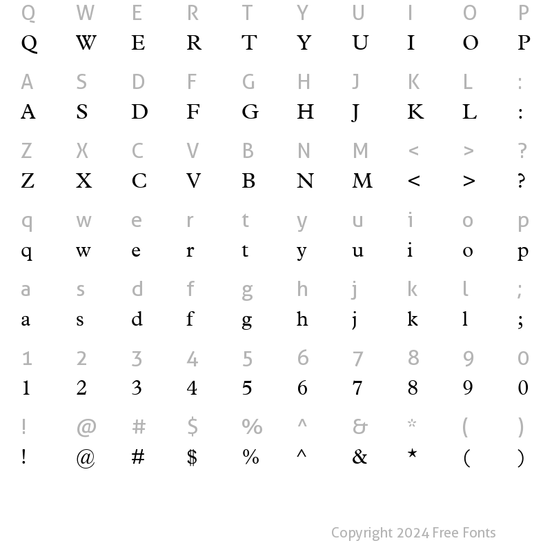 Character Map of Terminus SSi Regular