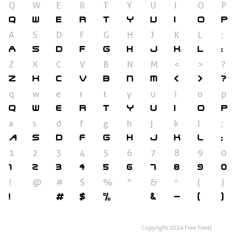 Character Map of Termtype Regular