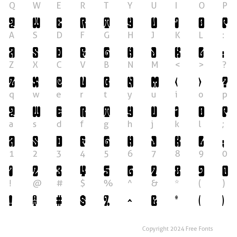 Character Map of Terpsichora Regular