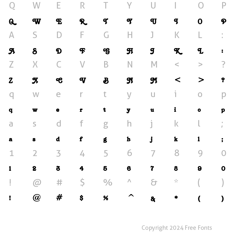 Character Map of Terra Bold