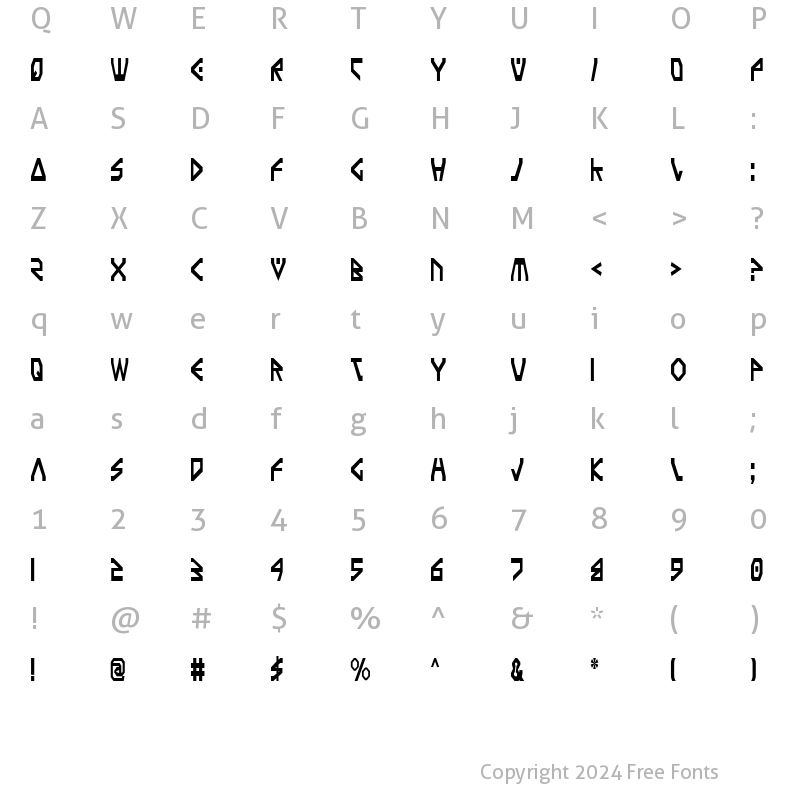 Character Map of Terra Firma Condensed Condensed