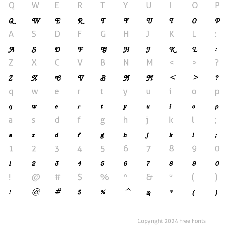 Character Map of Terra Italic