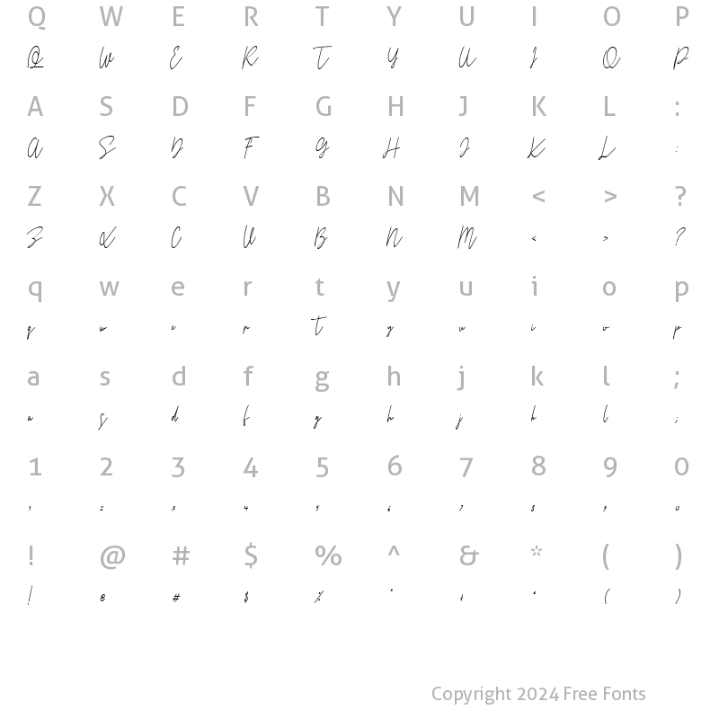 Character Map of Terrakota signature alt Regular
