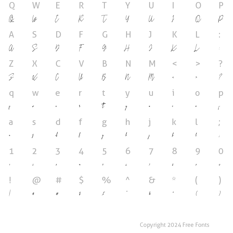 Character Map of Terrakota signature Regular