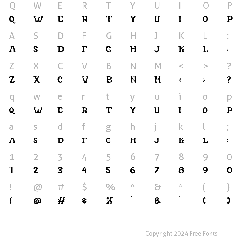 Character Map of Terus Regular