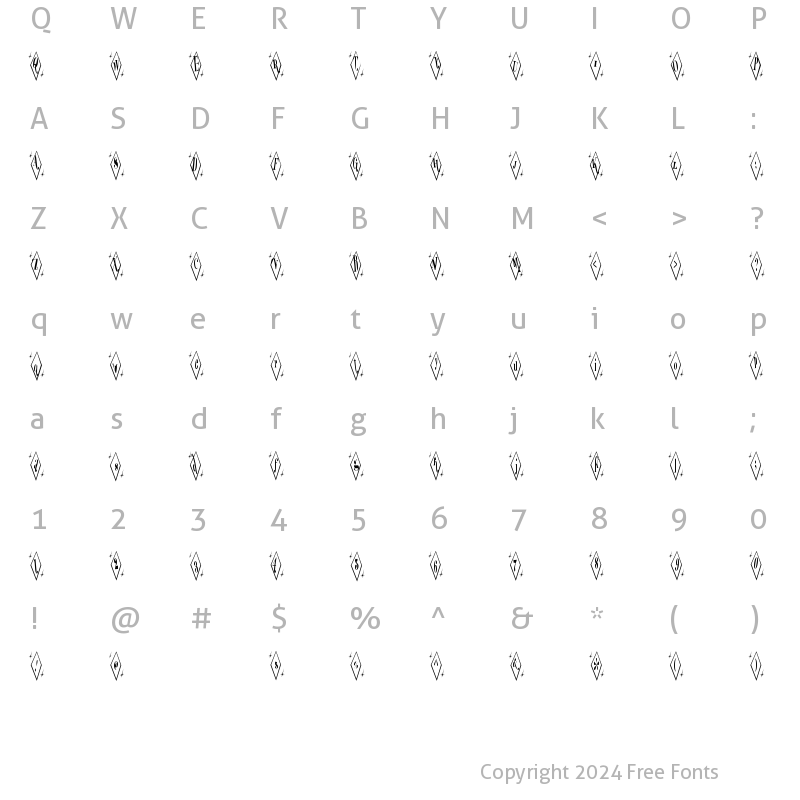 Character Map of Terylene Top Regular