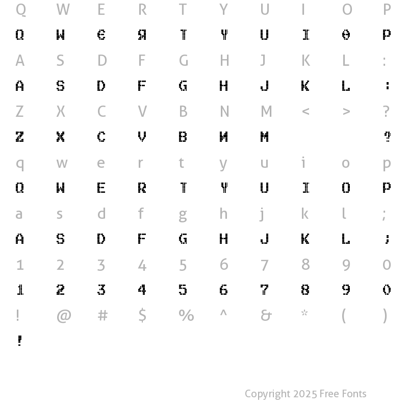 Character Map of Tetroserbogia Regular