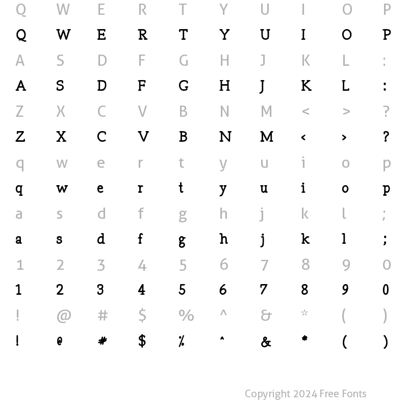 Character Map of Tex Writer ExtraBold