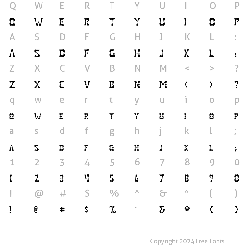 Character Map of Texarkana Regular